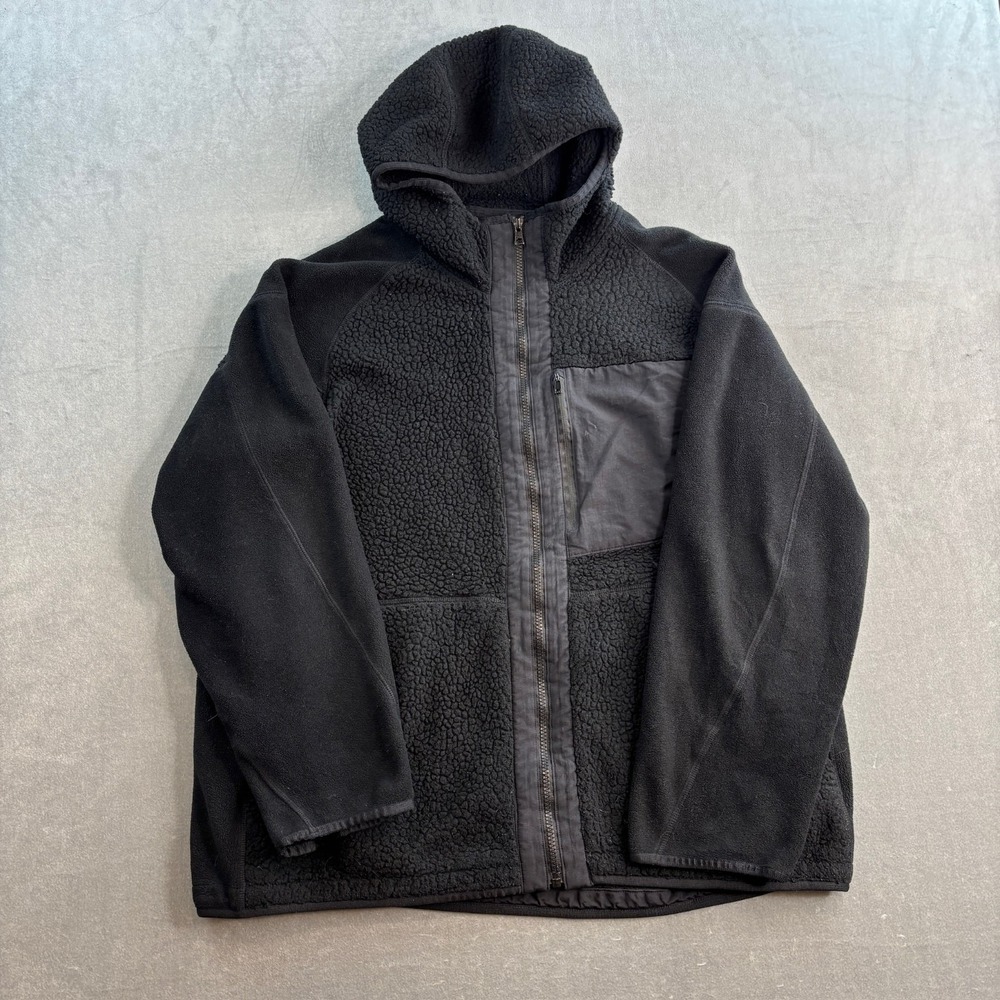 UNIQLO x WHITE MOUNTAINEERING Fleece Full Zip Hoodie Jacket Black Size XL